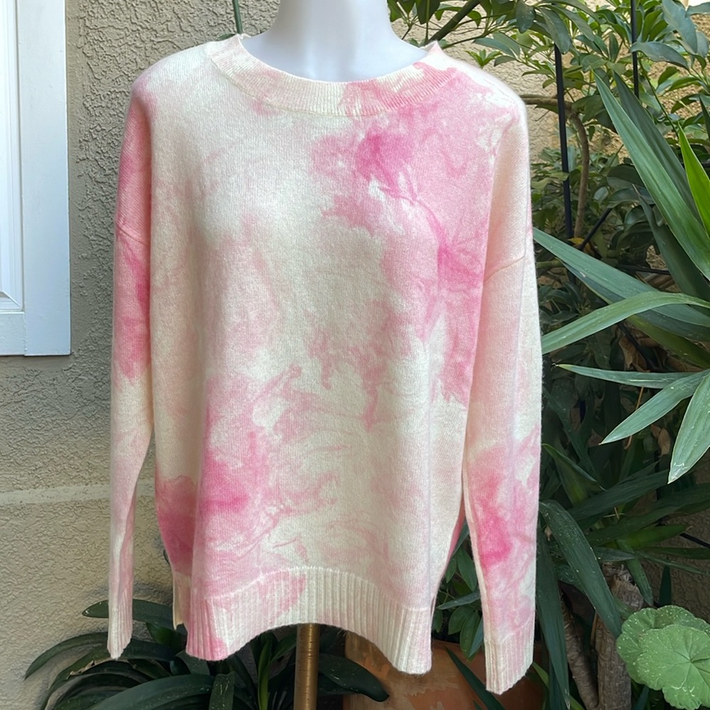 New vintage cream/baby pink Charter Club Luxury 100% cashmere oversized sweater